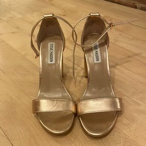 Steve Madden Rose Gold Ankle Strap Sandal Heel Size 8.5
